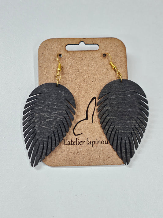 Boucles d'oreilles PLUMA NIGRUM