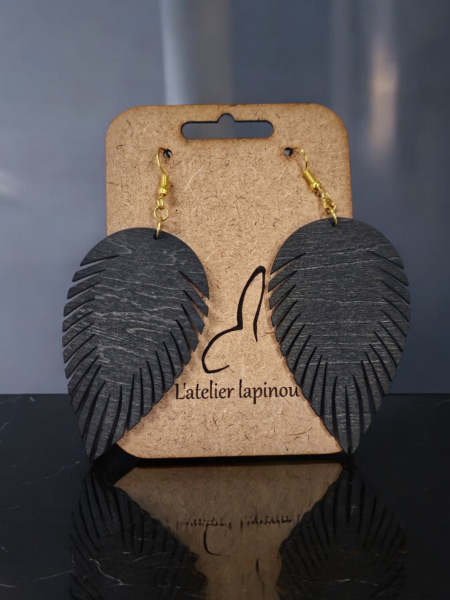 Boucles d'oreilles PLUMA NIGRUM